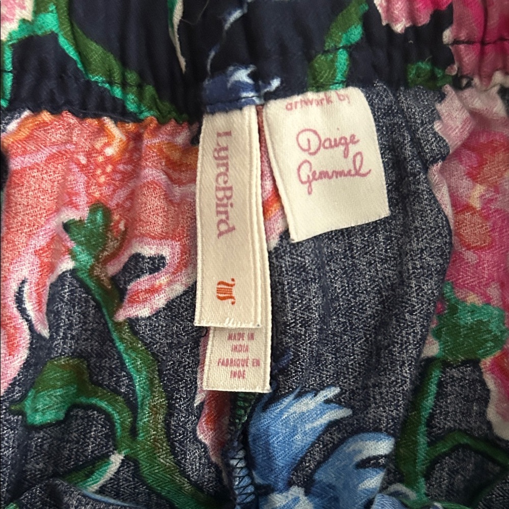 Anthropologie LyreBird Cloud Flannel Pajama Pants Gemmel Navy Tiger Print Size S - Picture 3 of 5